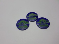 Vintage Czech Egyptian Revival Blue Lapis Glass Sphinx Round Cabochons Cabs 32mm