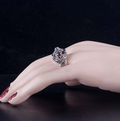 Vintage 1970’s 14k White Gold Multi-Stone Dome Style Ring 1.76ctw 8.8g