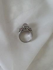 Sterling Silver 925 Moonstone Amethyst Ring Ornate Sz 9.75