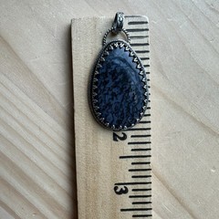 Paul Rossman CSHR Pendant 2 Inch Blue Fossil Dino Bone 925 Sterling 12.0g USA