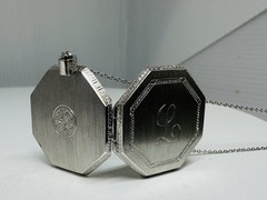Platinum Vintage Locket Necklace Pendant