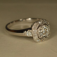 Art Deco Vintage 2.00Ct Round Cut Lab Created Diamond Engagement 925 Silver Ring