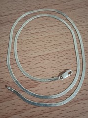 Vtg 925 Italy Sterling Silver 2.5 mm Herringbone Chain Link 22 in Necklace