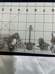 Lot Of VINTAGE STERLING SILVER BROOCHES 925 & TAXCO Flower Guitar Sun Moon Chair