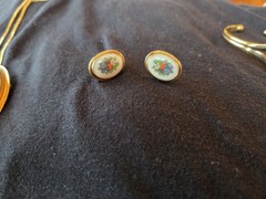 Vintage Lenox Autumn Porcelain Jewelry 12K Gold Filled Bracelet Necklace Earring