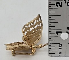 Coro Francois Butterfly Brooch Articulated Vintage Gold Tone Pin