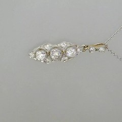 2Ct Art Deco Style Round Lab Created Diamond Engagement Gift 14k Gold FN Pendant