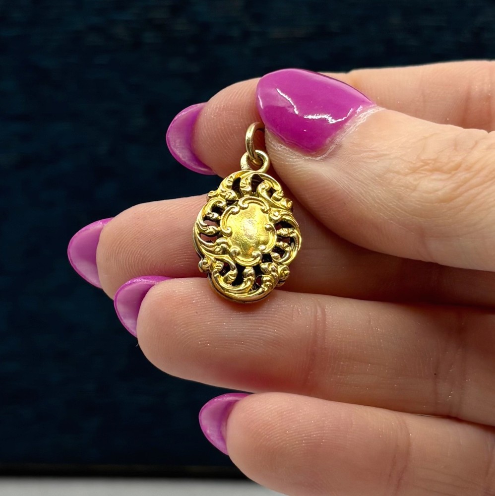 Victorian Gold Filled Watch Pendant Openwork Antique Fob Charm