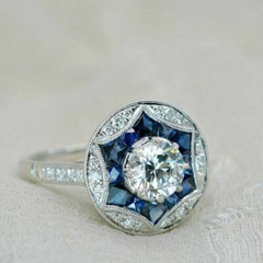 2Ct Art Deco Style Lab Created Diamond Engagement Wedding 14K White Gold FN Ring