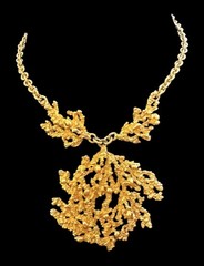 Vintage Napier Sea Fern Coral Necklace Bertolli Book Piece 1/20 12K GF