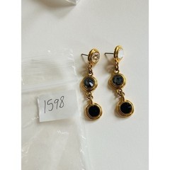 Regal Earrings VTG Crystal Rhinestone Tiered Elegant Gold Jeweled pierced Dangle