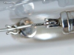 Vintage Sterling Silver 925 Tube Hoop Leverback Earrings