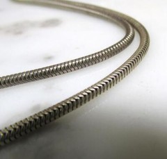 20″ Sterling Silver Snake Chain Necklace w/ Agate Pendant ~ 34g ~ 17-G294