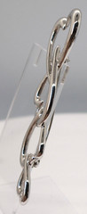 Vintage Monet Silver Tone 4 Interlocking Hearts Brooch 3.5 Inches Long