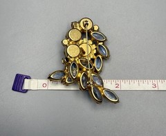 JULIANA D&E Book Piece AB Aurora Borealis Scooped Rhinestone Brooch Ref 1171 Vtg