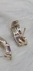 Vintage Silver Multi Stone Earrings