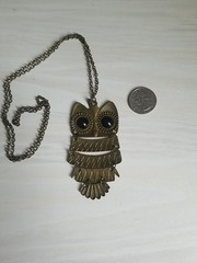 vintage articulated owl pendant necklace (Brand new)