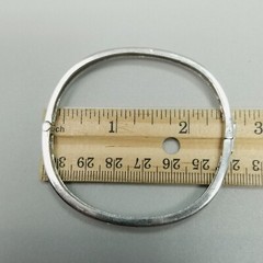 Vintage Sterling Silver Hinged Bangle Bracelet, Rhinestone Inset