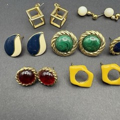 Vintage to Now Post Back Earrings Lot of 8 Pairs Multicolor Fashion Pierced Ear