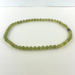 Vintage Prehnite Necklace Green Gemstone Jewelry Natures Art Hand Knotted ~26”