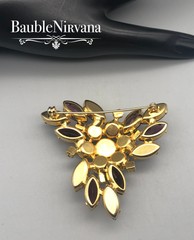 Vintage Juliana Prong Set Raspberry Purple Iridescent AB Triangle Brooch Pin