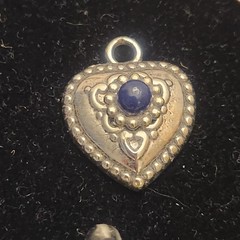 Vintage Heart Pendant Lot Mixed Materials And Styles