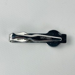 Vintage Black Cameo Head Silver Tie Bar Clasp 1 5/8”