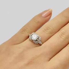 Art Deco 1.10Ct Round Cut Lab Created Diamond 925 Silver Dragonfly Wedding Ring