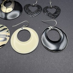 Vintage to Now Dangle Drop Earrings Lot of 6 Post Back Pierced Ear Silver Tone