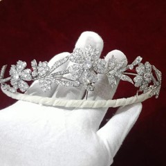 Elegant Silver Zircon Tiara for Women & Girls | Sparkling Cubic Zirconia Princes