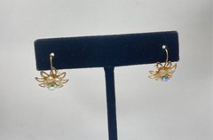 Vintage Gold Filled 3pc Jewelry Lot Lapis Lazuli Sophia Brooch AB Flower Earring