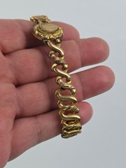 Antique Carmen Sweetheart Heart initial “P” gold filled? bracelet -one bad link