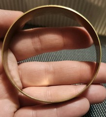Vintage Etched Brass Copper ? Bangle Bracelet India