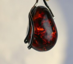 Lovely Vintage Baltic Amber & Sterling Silver 925 Pendant