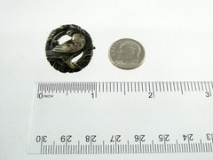 Antique Georg Jensen 830 Silver Denmark Peace Dove Pin 3.7g Early Design .75 In