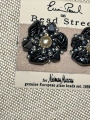 ERWIN PEARL Genuine European Glass Clip On Earrings For Neiman Marcus