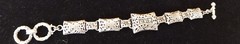 Vintage SU Thailand Sterling Silver 925 Bali Style Link Bracelet 6.5″-7.”