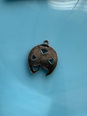 925 Sterling Silver Vintage Horseshoe Clover Good Luck Charm Pendant 2.2g