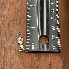 Vintage 925 Sterling Silver Horns / Rock ‘n Roll Sign Language Pendant Charm