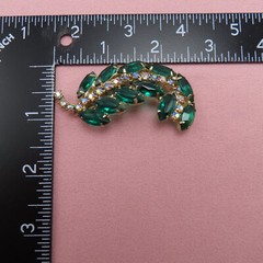 Juliana Rhinestone Brooch Vintage Pin AB Green Clear Faceted Crystal 2.5 in 38f