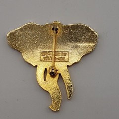 William Spear Elephant Brooch Pin Purple Enamel Gold Tone Vintage 1989 Eclectic