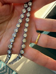 Vintage Art Deco glittering Clear Paste Crystal Riviere Choker, 15 “