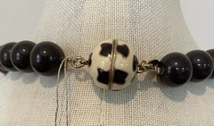 Chunky Brown Bead Vintage Talbots Gold-tone Magnetic Clasp NecklaceFor Women