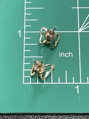 Vintage Amber Crystal Rhinestone Butterfly Earrings