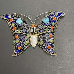 Metropolitan Museum Art Butterfly Cleo Brooch Sterling Silver 3.25″ MMA 1992