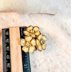 Yellow Thermoset Flower Clip-on Earrings