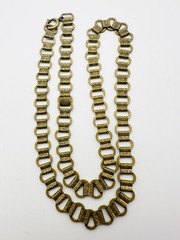 Vintage Gold Tone Brass Book Chain Victorian