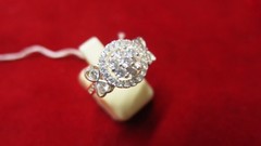 Cluster Sparkly CZ Bow Ring – Micron Gold Plated, Adjustable Size 7.5