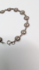 Vintage Sun Face Link Bracelet Sterling Silver Highly Detailed 7 Inch Celestial