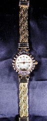 1940’s Winnie Japanese Movement Gold Rhine Stones Women Vintage Wrist Watch